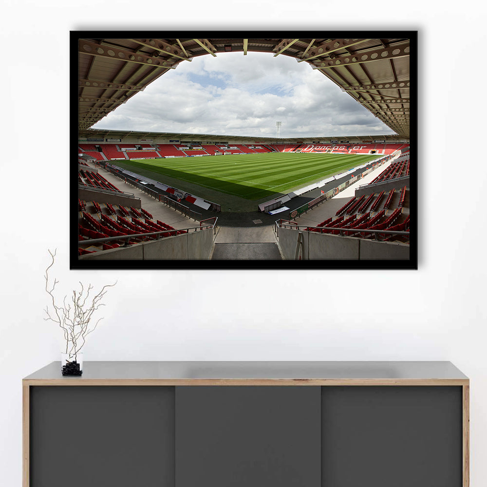 Keepmoat Stadium, Stadium Canvas, Sport Art, Gift for him, Framed Art Print Wall Decor, Picture Framed