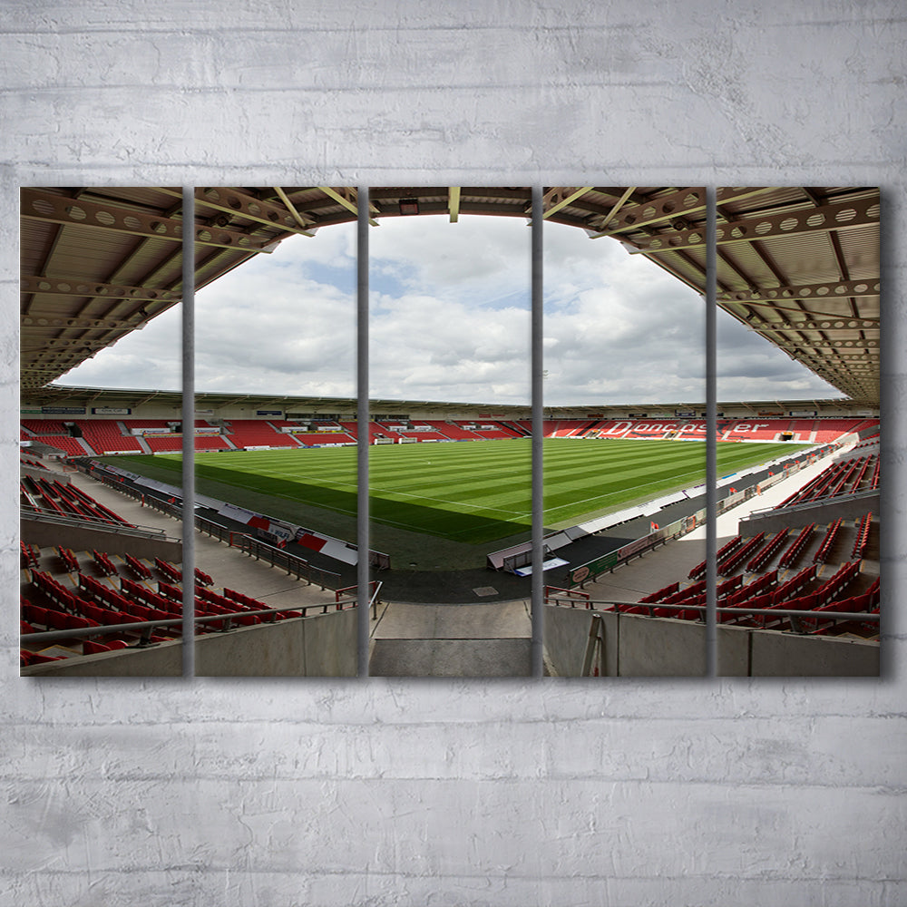 Keepmoat Stadium, Stadium Canvas, Sport Art, 5 Panel B, Extra Large Canvas, Canvas Print Wall Art