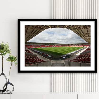 Keepmoat Stadium, Stadium Canvas, Sport Art, Gift for him, White Border Framed Art Print Wall Decor