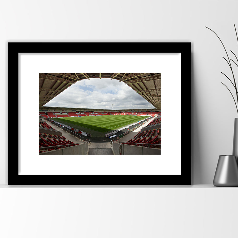 Keepmoat Stadium, Stadium Canvas, Sport Art, Gift for him, White Border Framed Art Print Wall Decor