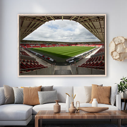 Keepmoat Stadium, Stadium Canvas, Sport Art, Framed Canvas Print Wall Art, Floating Frame