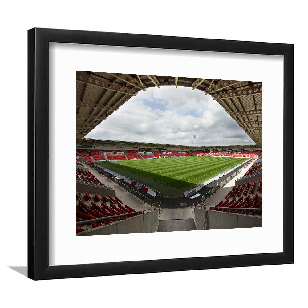 Keepmoat Stadium, Stadium Canvas, Sport Art, Gift for him, White Border Framed Art Print Wall Decor