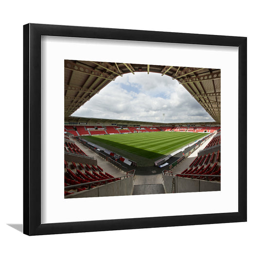 Keepmoat Stadium, Stadium Canvas, Sport Art, Gift for him, White Border Framed Art Print Wall Decor