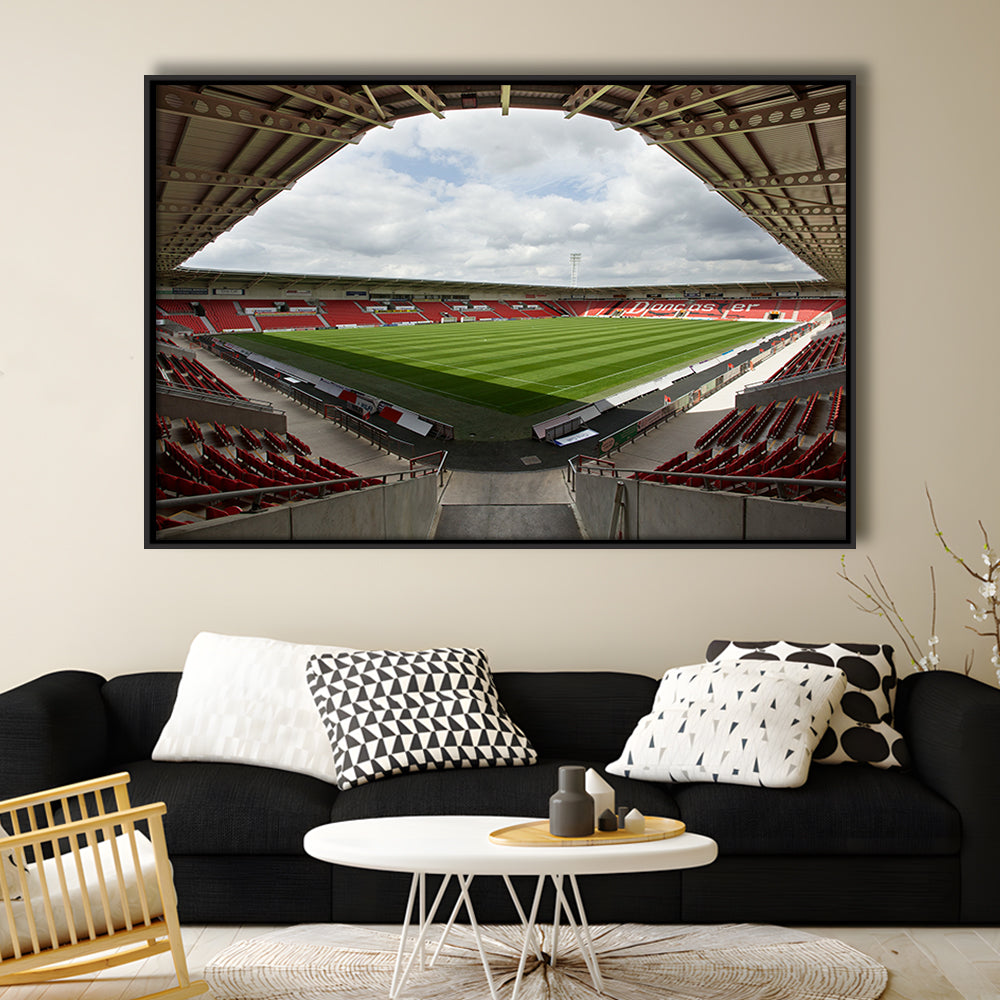 Keepmoat Stadium, Stadium Canvas, Sport Art, Framed Canvas Print Wall Art, Floating Frame
