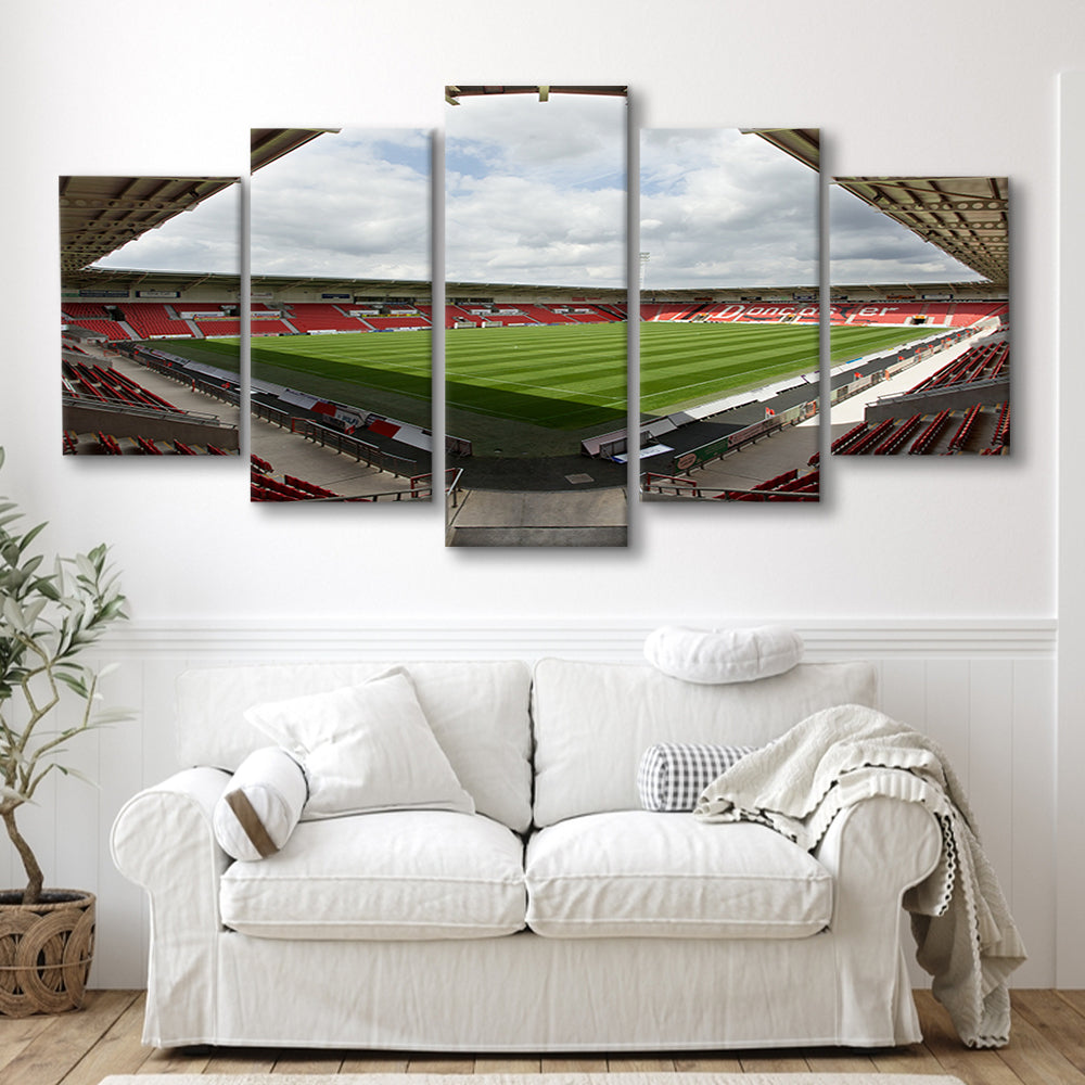 Keepmoat Stadium, Stadium Canvas, Sport Art, Gift for him, 5 Panel, Large Canvas, Canvas Print Wall Art