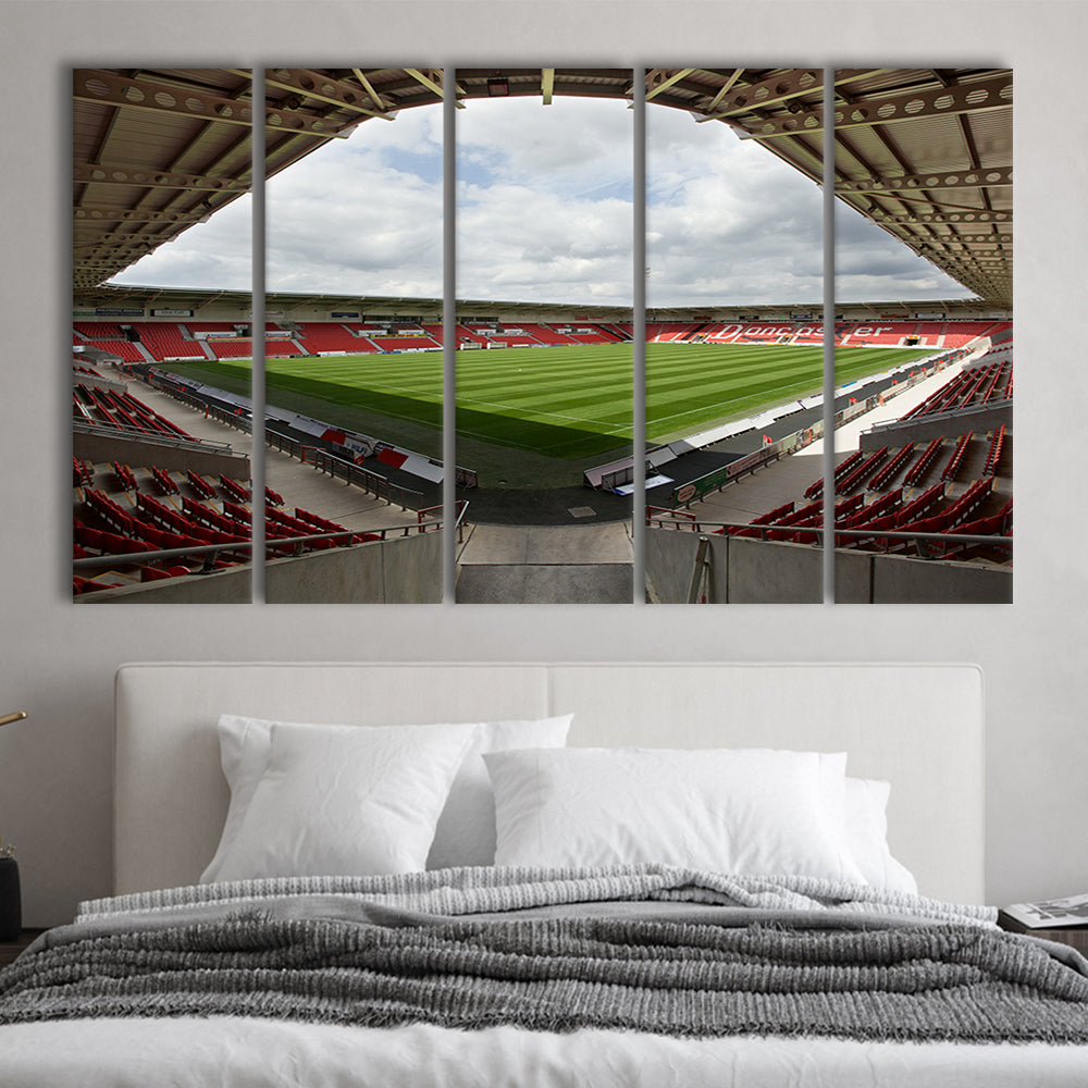 Keepmoat Stadium, Stadium Canvas, Sport Art, 5 Panel B, Extra Large Canvas, Canvas Print Wall Art