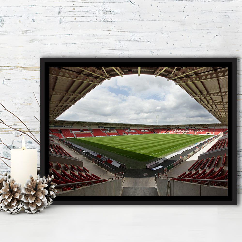 Keepmoat Stadium, Stadium Canvas, Sport Art, Framed Canvas Print Wall Art, Floating Frame
