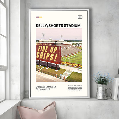 Kelly Shorts Stadium Print, Stadium Canvas Art, Man Cave Gift, Floating Framed Canvas Print Wall Art