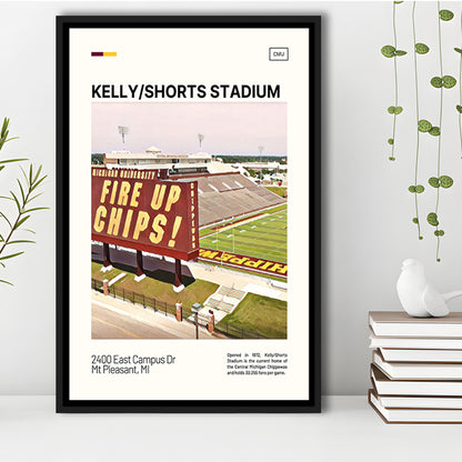 Kelly Shorts Stadium Print, Stadium Canvas Art, Man Cave Gift, Floating Framed Canvas Print Wall Art