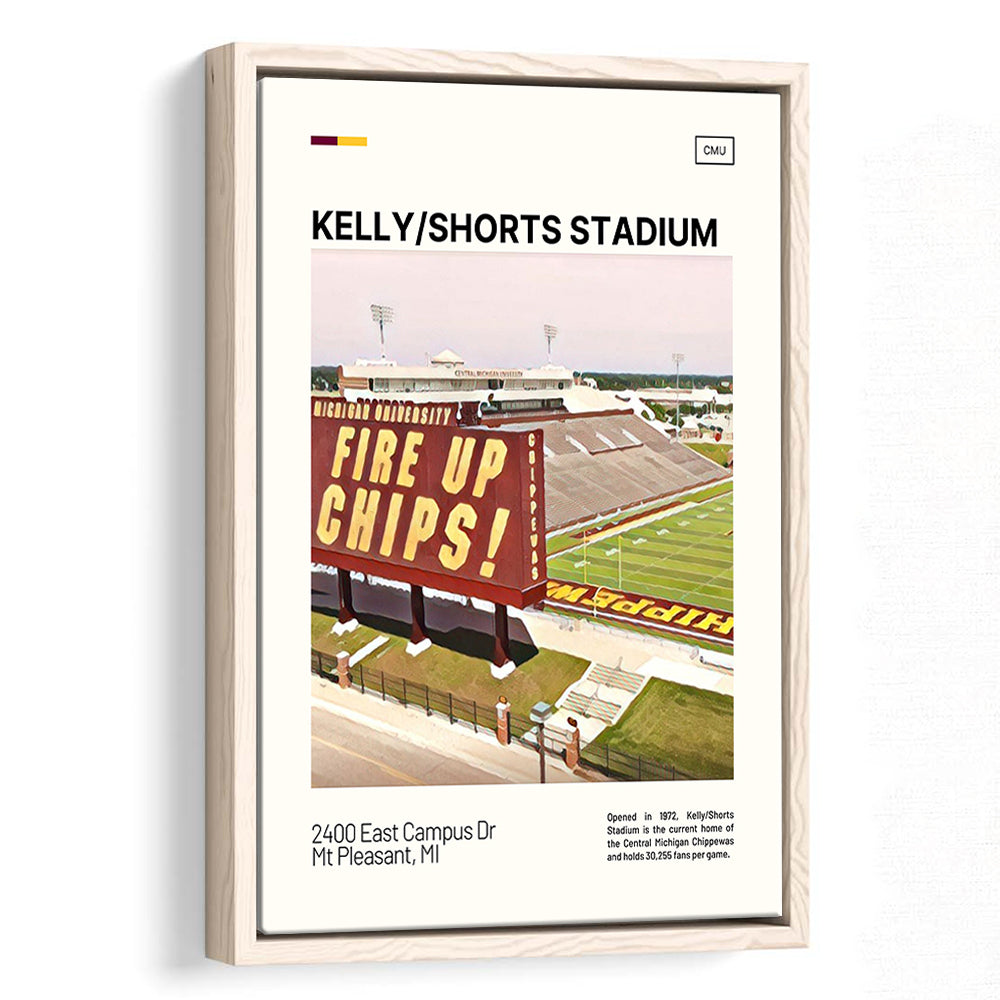 Kelly Shorts Stadium Print, Stadium Canvas Art, Man Cave Gift, Floating Framed Canvas Print Wall Art