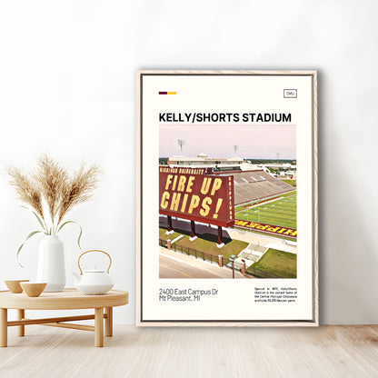 Kelly Shorts Stadium Print, Stadium Canvas Art, Man Cave Gift, Floating Framed Canvas Print Wall Art