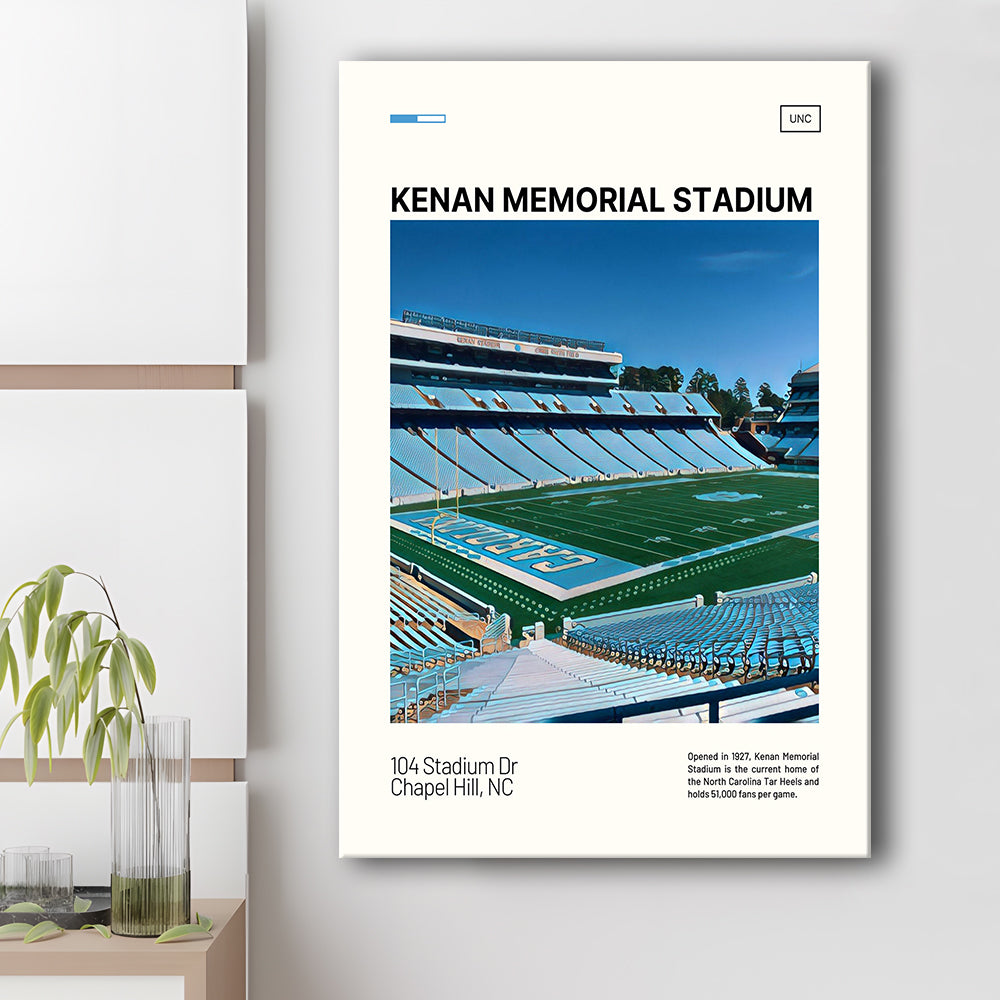 Kenan Memorial Stadium Print, North Carolina Tar Heels Stadium Canvas Art, Fan Gifts, Sport Art, Canvas Print Wall Art