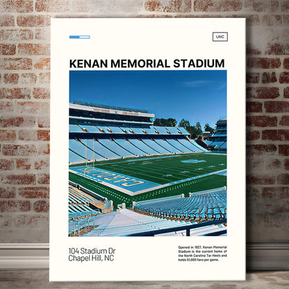 Kenan Memorial Stadium Print, North Carolina Tar Heels Stadium Canvas Art, Fan Gifts, Sport Art, Canvas Print Wall Art