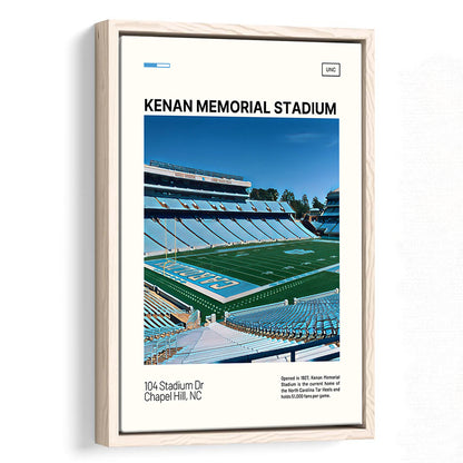 Kenan Memorial Stadium Print, North Carolina Tar Heels Stadium Art, Man Cave Gift, Floating Framed Canvas Print Wall Art