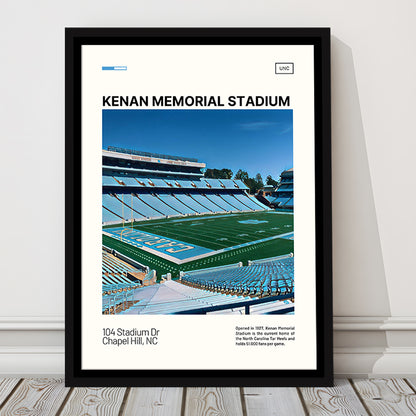 Kenan Memorial Stadium Print, North Carolina Tar Heels Stadium Art, Man Cave Gift, Floating Framed Canvas Print Wall Art