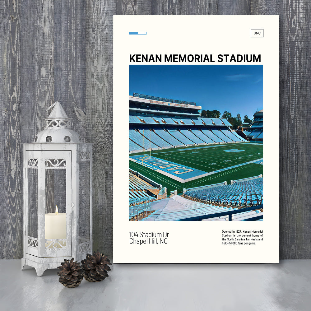 Kenan Memorial Stadium Print, North Carolina Tar Heels Stadium Canvas Art, Fan Gifts, Sport Art, Canvas Print Wall Art