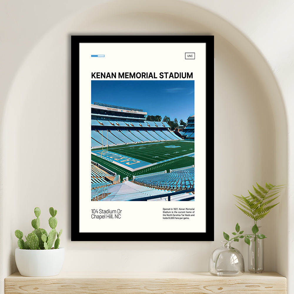 Kenan Memorial Stadium Print, North Carolina Tar Heels Stadium Art, Gifts for him, Sport Art, Framed Art Print Wall Decor