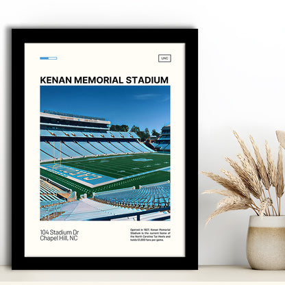 Kenan Memorial Stadium Print, North Carolina Tar Heels Stadium Art, Gifts for him, Sport Art, Framed Art Print Wall Decor