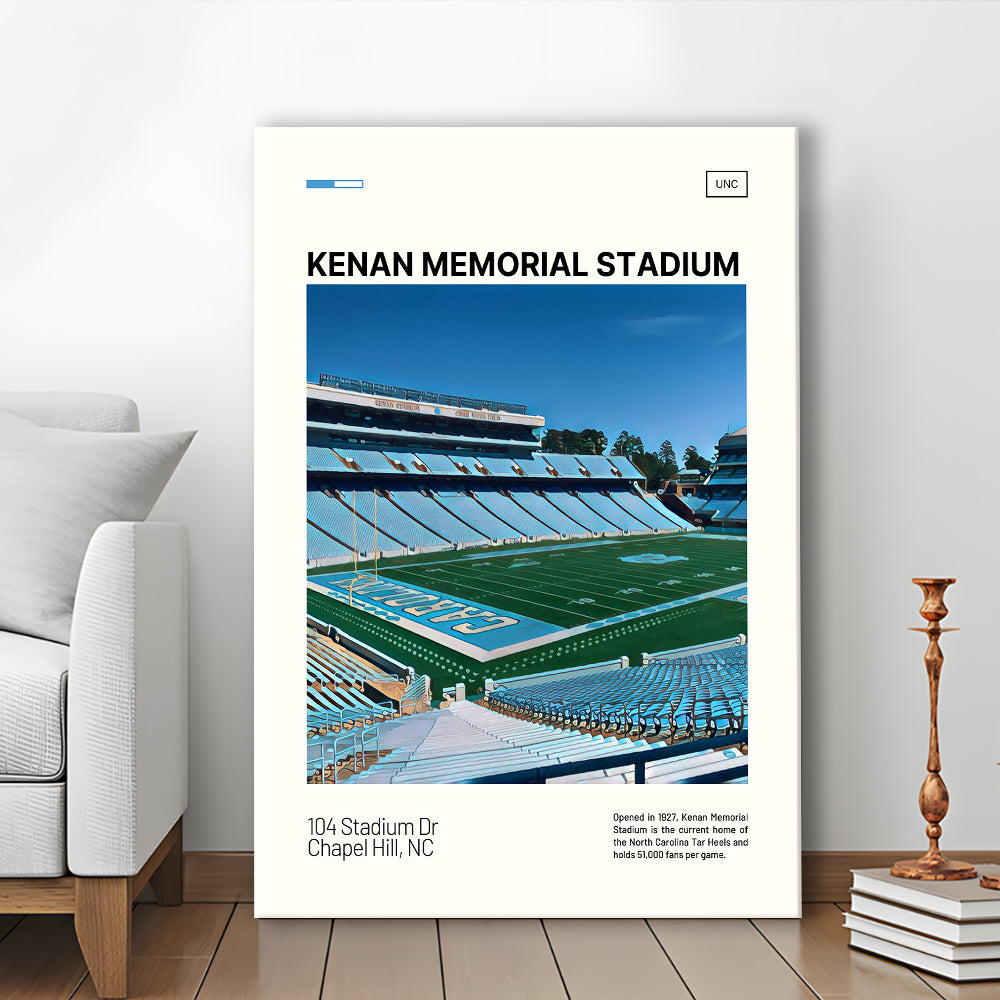 Kenan Memorial Stadium Print, North Carolina Tar Heels Stadium Canvas Art, Fan Gifts, Sport Art, Canvas Print Wall Art