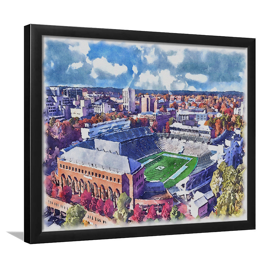 Kenan Memorial Painting Stadium Watercolor, Chapel Hill North Carolina, Sport Gift Art, Framed Art Print Wall Decor