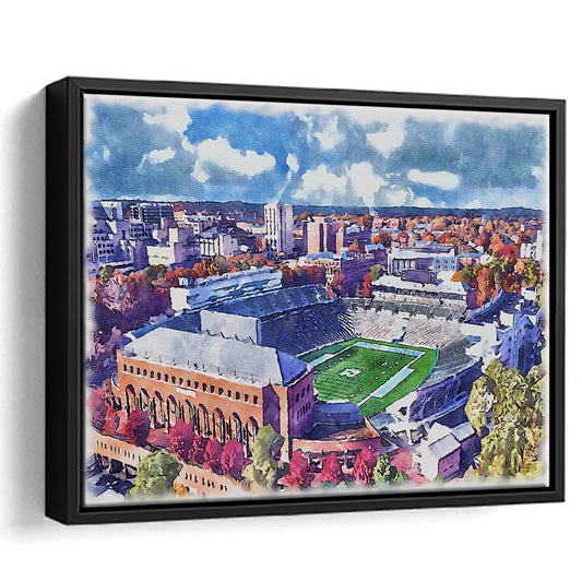 Kenan Memorial Painting Stadium Watercolor, Chapel Hill North Carolina, Sport Gift Art, Framed Canvas Print Wall Art