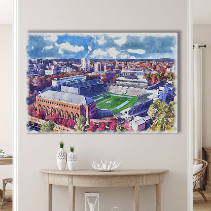 Kenan Memorial Painting Stadium Watercolor, Chapel Hill North Carolina, Sport Art, Gifts for him, Canvas Print Wall Art