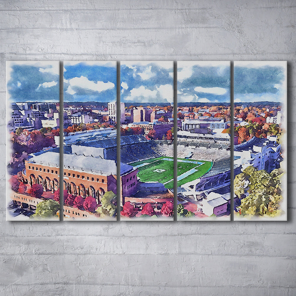 Kenan Memorial Painting Stadium Watercolor, Chapel Hill North Carolina, Sport Art, Extra Large Canvas Print Wall Art