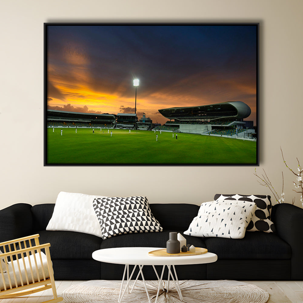 Kensington Oval, Stadium Canvas, Sport Art, Framed Canvas Print Wall Art, Floating Frame
