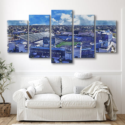 Kentucky Wildcats, Kroger Field Painting Watercolor, Sport Art, Mixed 5 Panel, Canvas Print Wall Art