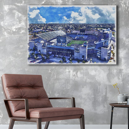 Kentucky Wildcats, Kroger Field Painting Watercolor, Sport Art, Gifts for him, Canvas Print Wall Art