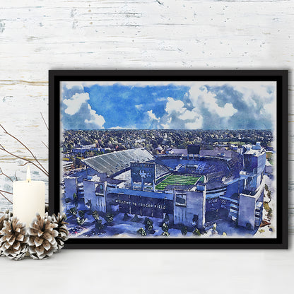 Kentucky Wildcats, Kroger Field Painting Watercolor, Sport Gift Art, Framed Canvas Print Wall Art