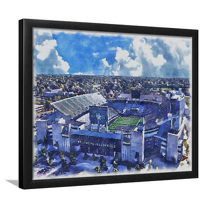 Kentucky Wildcats, Kroger Field Painting Watercolor, Sport Gift Art, Framed Art Print Wall Decor