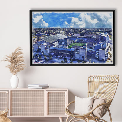 Kentucky Wildcats, Kroger Field Painting Watercolor, Sport Gift Art, Framed Canvas Print Wall Art
