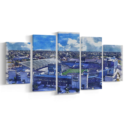 Kentucky Wildcats, Kroger Field Painting Watercolor, Sport Art, Mixed 5 Panel, Canvas Print Wall Art