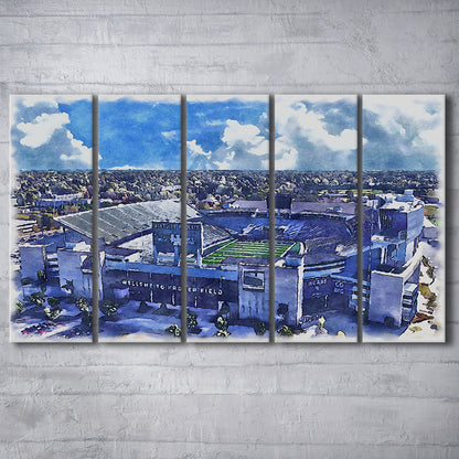 Kentucky Wildcats, Kroger Field Painting Watercolor, Sport Art, Extra Large Canvas Print Wall Art