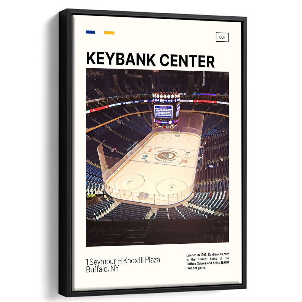 KeyBank Center Print, Buffalo Sabres Stadium Canvas Art, Man Cave Gift, Floating Framed Canvas Print Wall Art