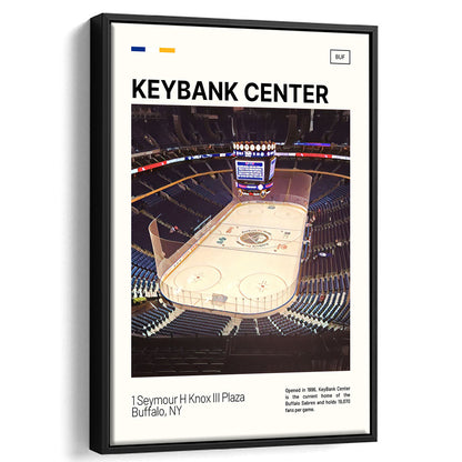 KeyBank Center Print, Buffalo Sabres Stadium Canvas Art, Man Cave Gift, Floating Framed Canvas Print Wall Art