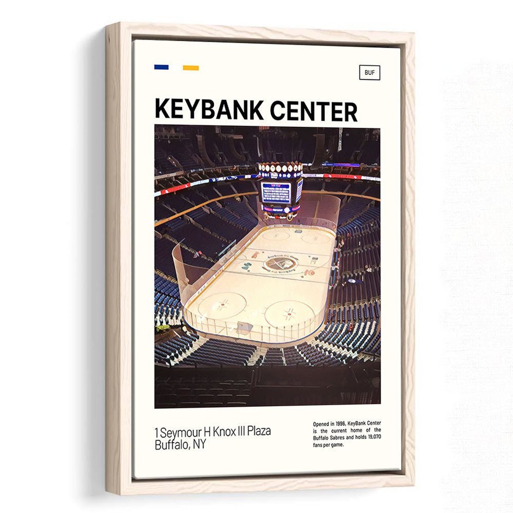 KeyBank Center Print, Buffalo Sabres Stadium Canvas Art, Man Cave Gift, Floating Framed Canvas Print Wall Art