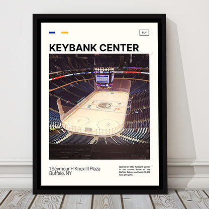 KeyBank Center Print, Buffalo Sabres Stadium Canvas Art, Man Cave Gift, Floating Framed Canvas Print Wall Art