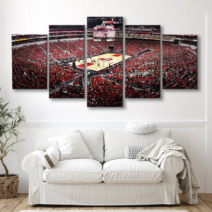 Kfc Yum Center Louisville, Stadium Canvas, Sport Art, Gift for him, 5 Panel, Large Canvas, Canvas Print Wall Art
