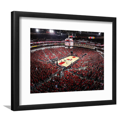 Kfc Yum Center Louisville, Stadium Canvas, Sport Art, Gift for him, White Border Framed Art Print Wall Decor