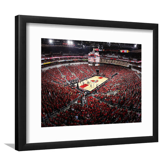 Kfc Yum Center Louisville, Stadium Canvas, Sport Art, Gift for him, White Border Framed Art Print Wall Decor