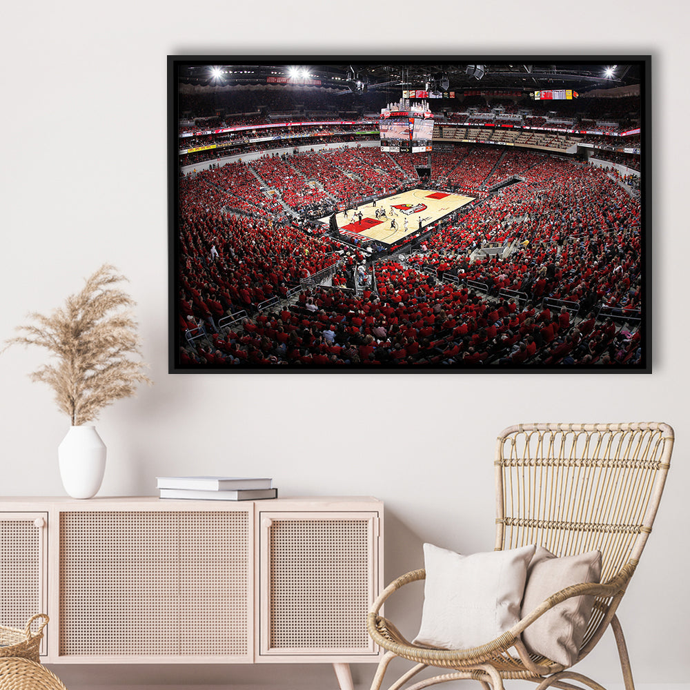 Kfc Yum Center Louisville, Stadium Canvas, Sport Art, Framed Canvas Print Wall Art, Floating Frame