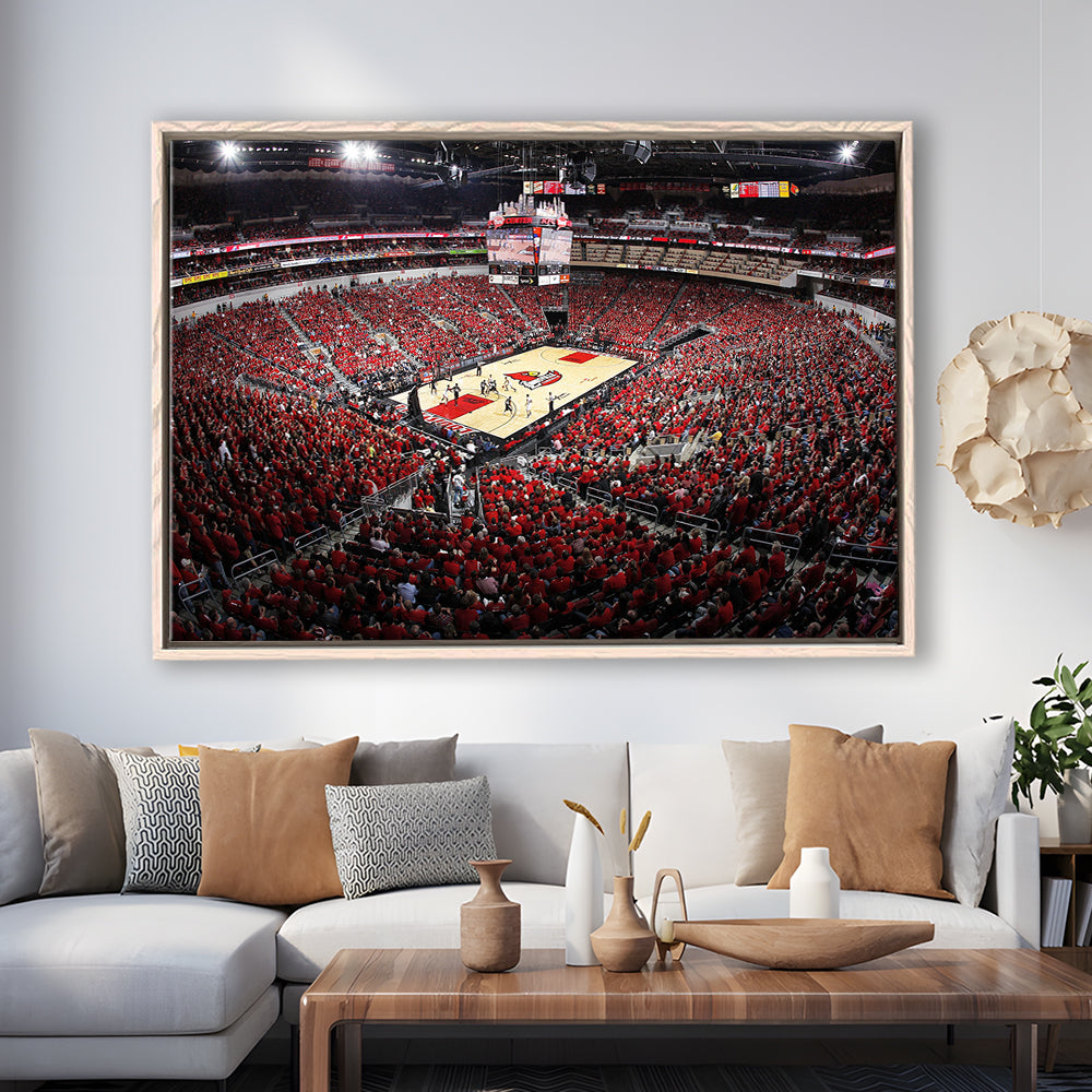 Kfc Yum Center Louisville, Stadium Canvas, Sport Art, Framed Canvas Print Wall Art, Floating Frame