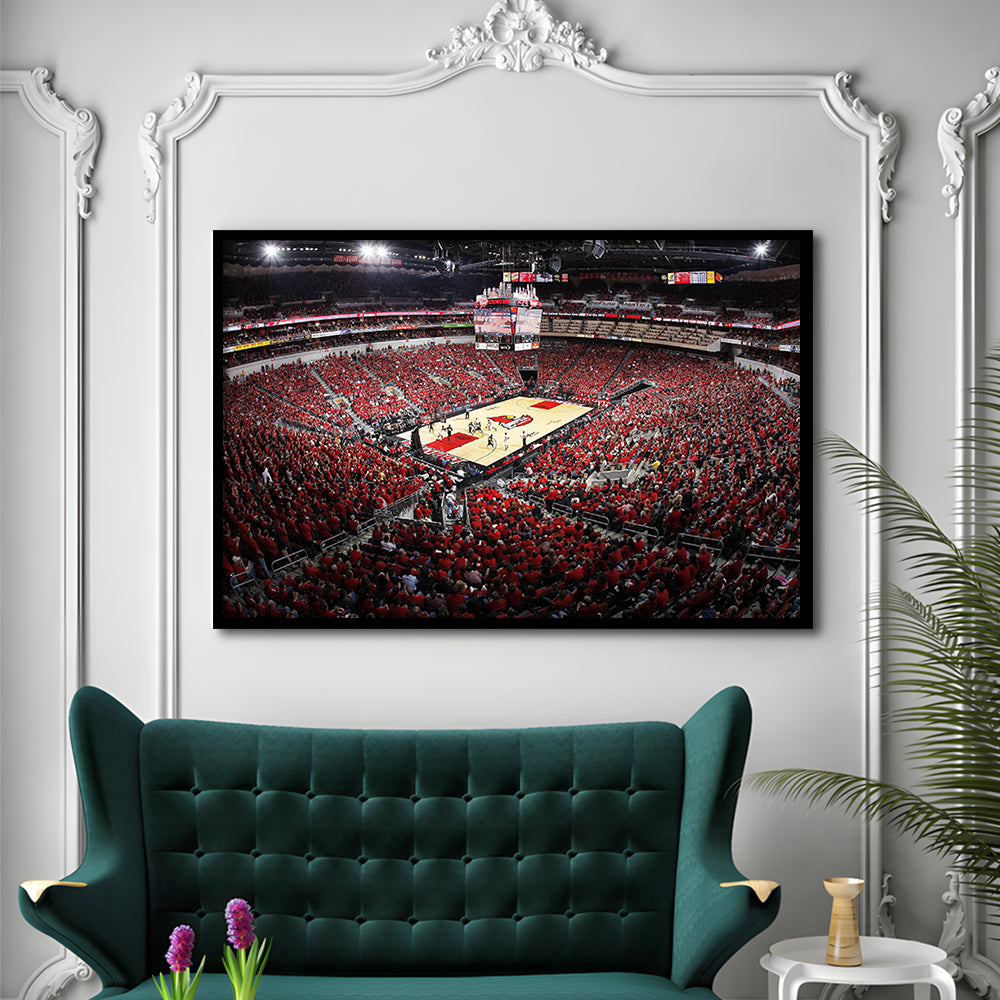 Kfc Yum Center Louisville, Stadium Canvas, Sport Art, Gift for him, Framed Art Print Wall Decor, Picture Framed