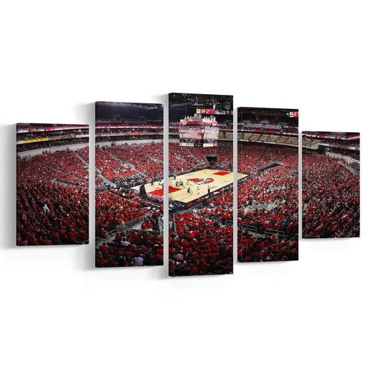 Kfc Yum Center Louisville, Stadium Canvas, Sport Art, Gift for him, 5 Panel, Large Canvas, Canvas Print Wall Art