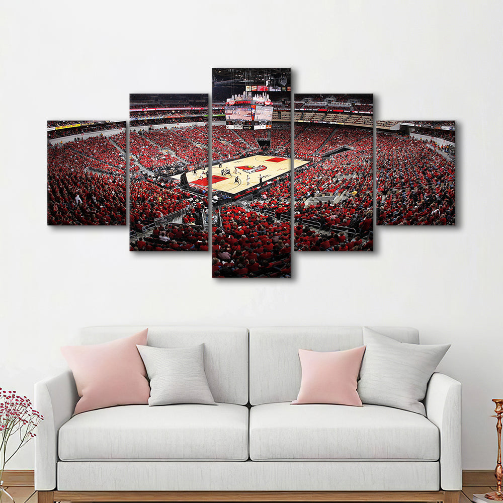 Kfc Yum Center Louisville, Stadium Canvas, Sport Art, Gift for him, 5 Panel, Large Canvas, Canvas Print Wall Art