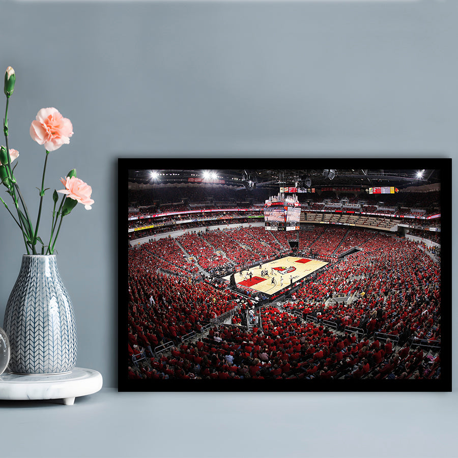 Kfc Yum Center Louisville, Stadium Canvas, Sport Art, Gift for him, Framed Art Print Wall Decor, Picture Framed
