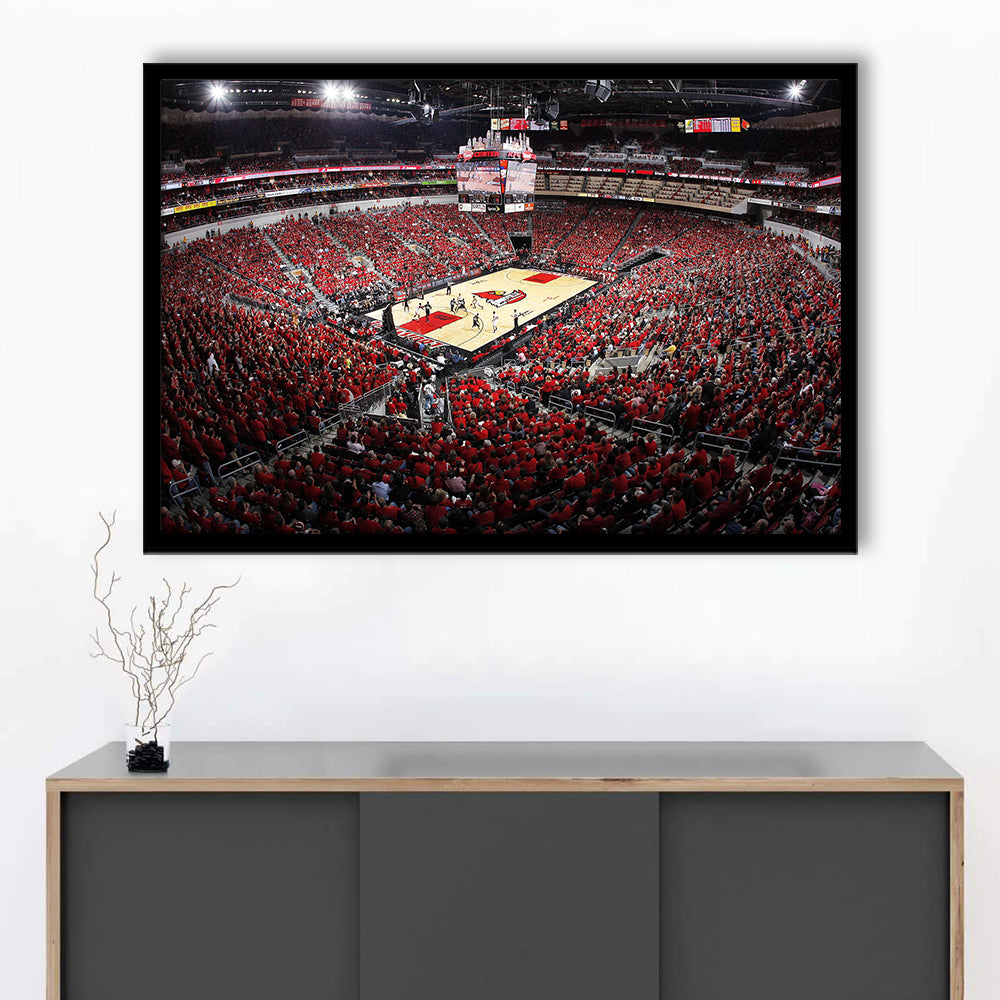 Kfc Yum Center Louisville, Stadium Canvas, Sport Art, Gift for him, Framed Art Print Wall Decor, Picture Framed