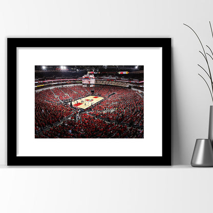 Kfc Yum Center Louisville, Stadium Canvas, Sport Art, Gift for him, White Border Framed Art Print Wall Decor